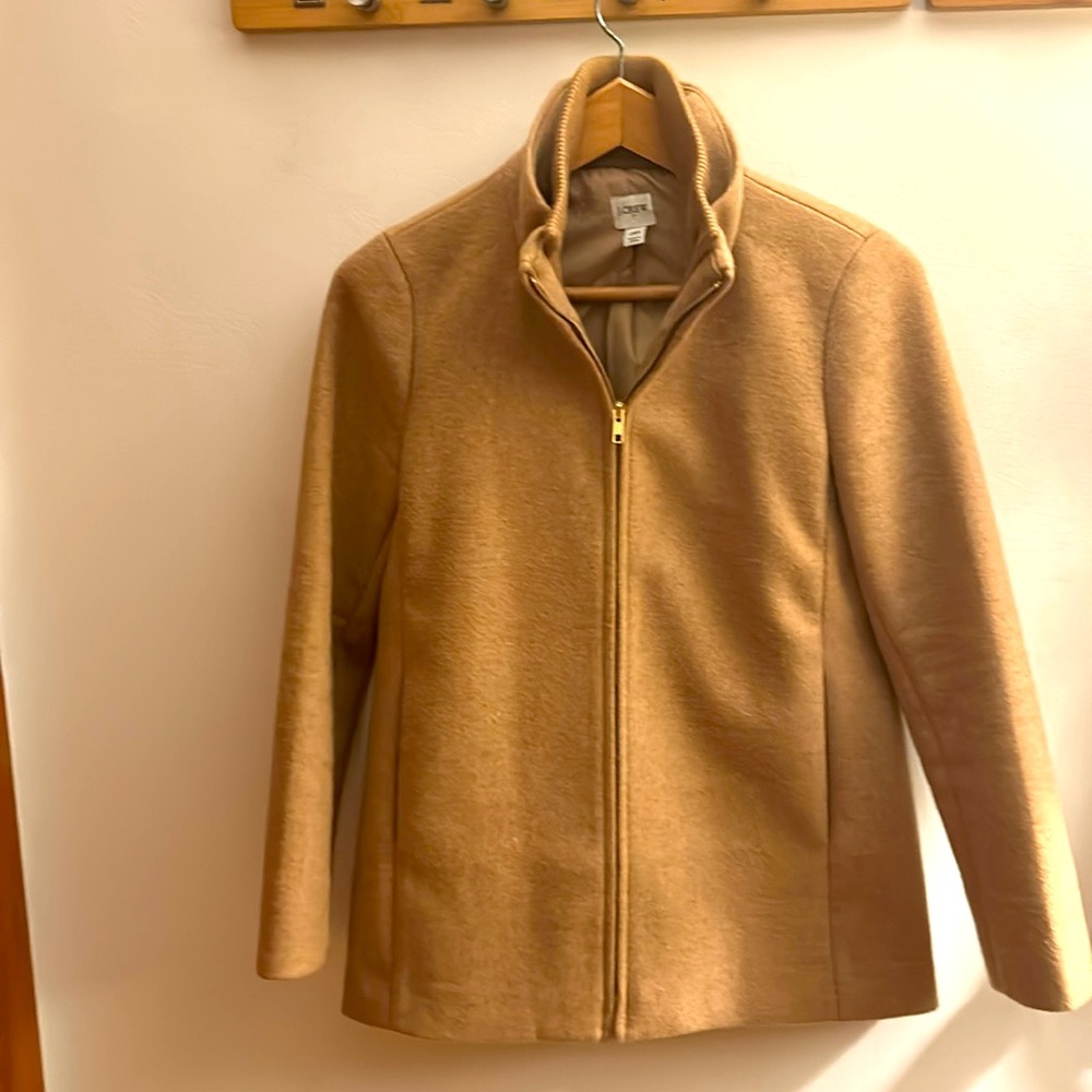 J. Crew Factory Wool Blend City Coat Heather Acorn Women 2P